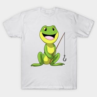 Frog at Fishing with Fishing rod T-Shirt